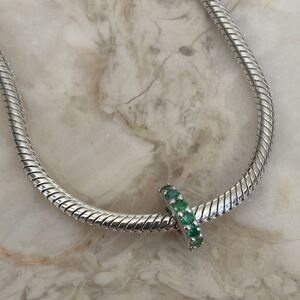 Michael Hill 925 Sterling Silver & Emerald Charm Bead